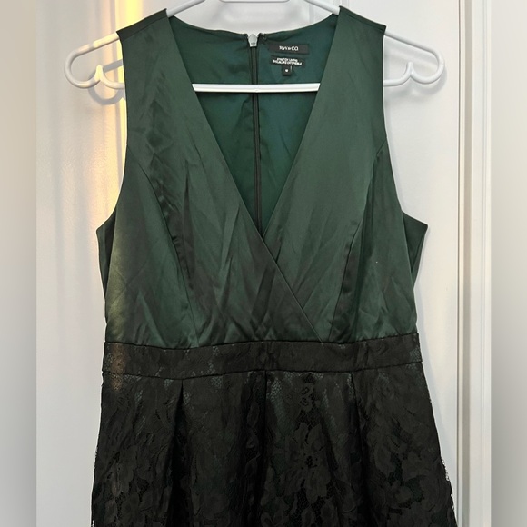 RW&Co Green & Black Lace Dress - Picture 1 of 9